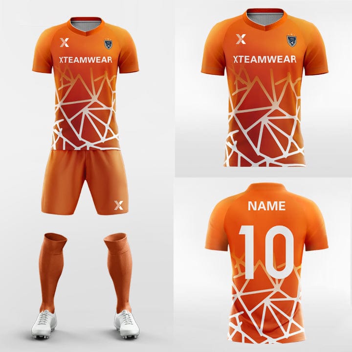 XTeamwear Soccer Uniforms Geometric Pattern - Custom Soccer Jerseys Kit Sublimated for Youth