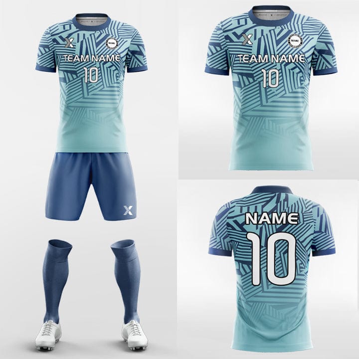 XTeamwear Soccer Uniforms Geometry Gradient - Custom Soccer Jerseys Kit for High School