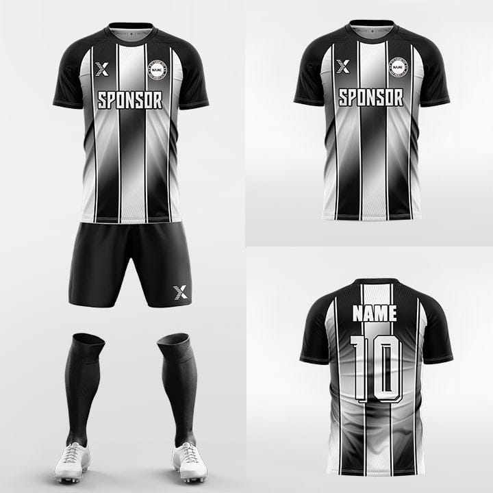 XTeamwear Soccer Uniforms Gradient three vertical lines - Custom Soccer Jerseys Kit Sublimated for Team