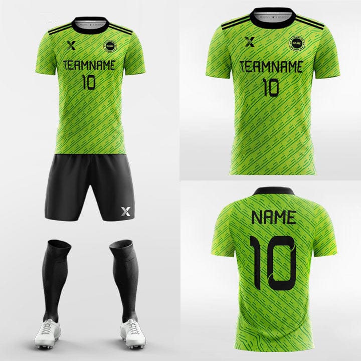 XTeamwear Soccer Uniforms Graphic Green - Custom Soccer Jerseys Kit Sublimated for Women