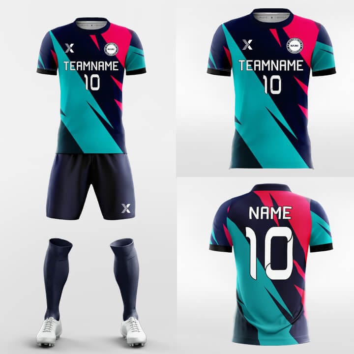 XTeamwear Soccer Uniforms Green Flash - Custom Soccer Jerseys Kit Sublimated Design