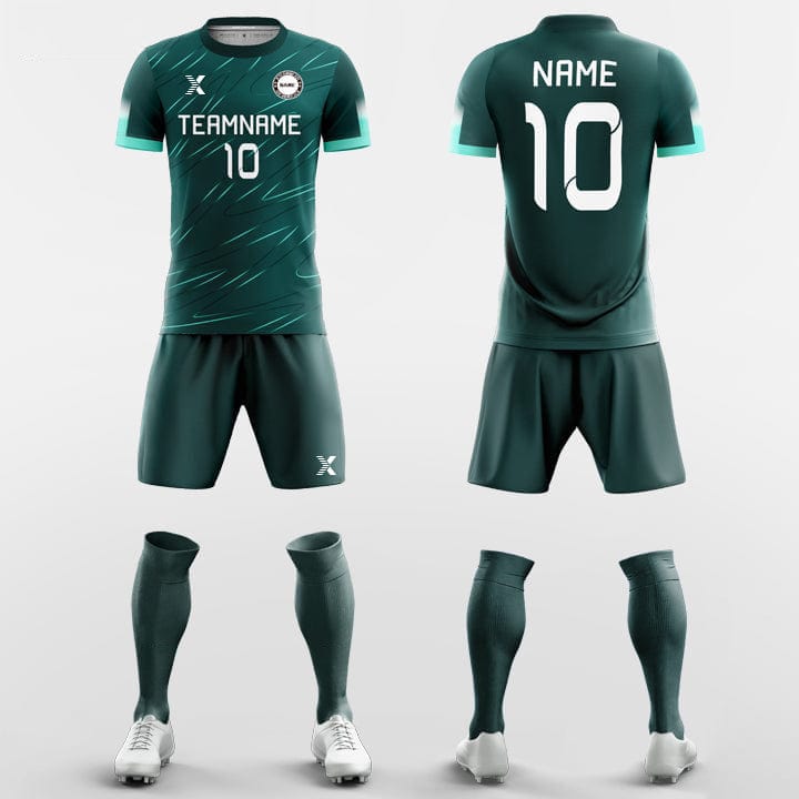 XTeamwear Soccer Uniforms Green Graphic - Custom Soccer Jerseys Kit Sublimated Design