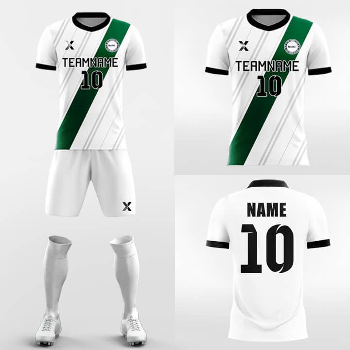 XTeamwear Soccer Uniforms Green Ribbon - Custom Soccer Jerseys Kit Sublimated Design