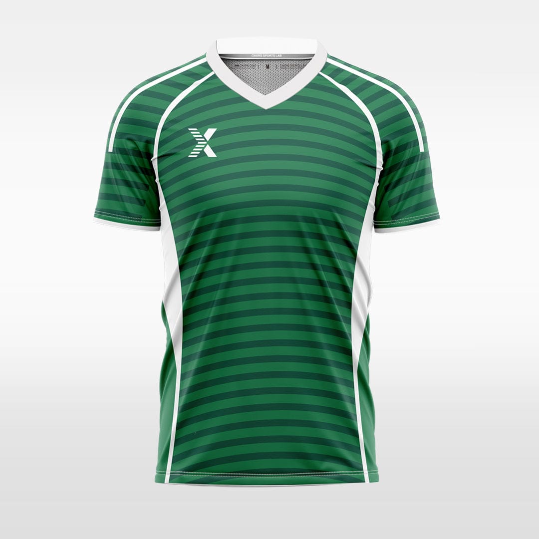 XTeamwear Soccer Uniforms green / S Arrange horizontal lines - Custom Soccer Jerseys Kit Sublimated for Team