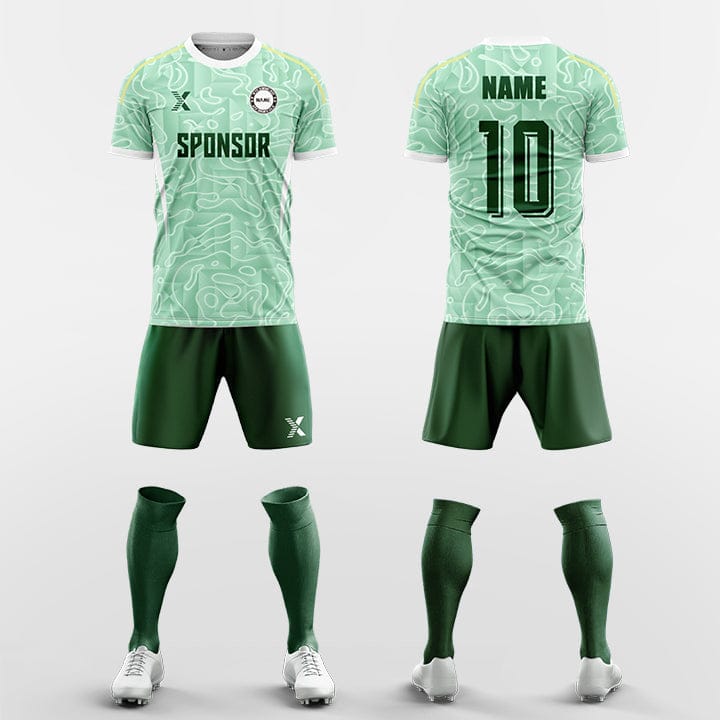 XTeamwear Soccer Uniforms green / S Cloud pattern - Custom Soccer Jerseys Kit Sublimated for Team
