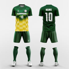 XTeamwear Soccer Uniforms green / S Custom Soccer Kit – Dynamic Striped Pattern (Jersey, Shorts & Socks)