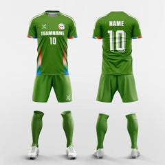 XTeamwear Soccer Uniforms green / S Custom Soccer Kit – Gradient Stripe Jersey with Shorts & Socks