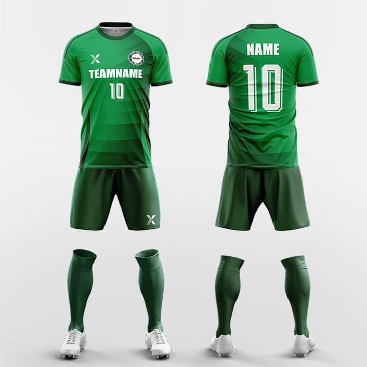 XTeamwear Soccer Uniforms green / S diagonal gradient pattern - Custom Soccer Jerseys Kit Sublimated for Team