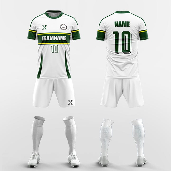 XTeamwear Soccer Uniforms green / S Double horizontal stripes - Custom Soccer Jerseys Kit Sublimated for Team