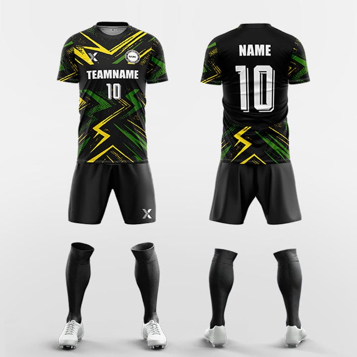 XTeamwear Soccer Uniforms Green / S Dynamic electric texture - Custom Soccer Jerseys Kit Sublimated for Team