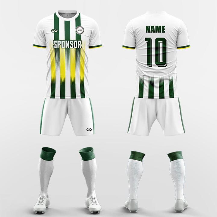 XTeamwear Soccer Uniforms green / S Four vertical stripes - Custom Soccer Jerseys Kit Sublimated for Team