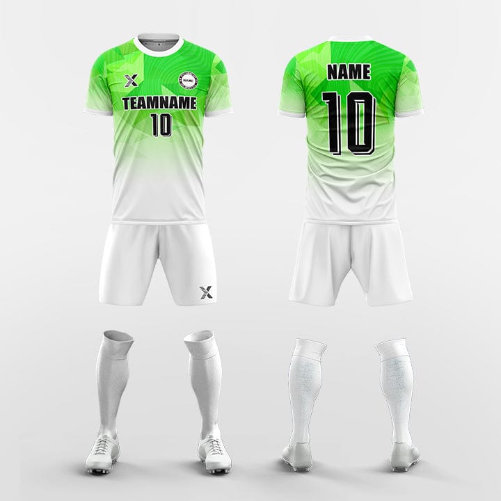 XTeamwear Soccer Uniforms green / S Geometric Gradient - Custom Soccer Jerseys Kit Sublimated for Team