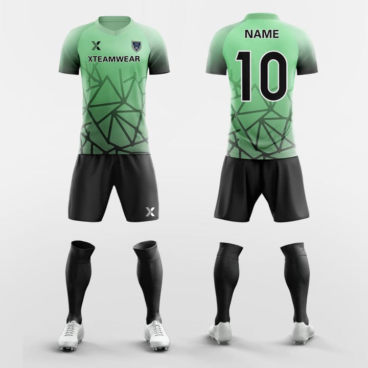XTeamwear Soccer Uniforms Green / S Geometric Pattern - Custom Soccer Jerseys Kit Sublimated for Youth