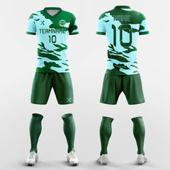 XTeamwear Soccer Uniforms Green / S Pink Green Camouflage - Custom Soccer Jerseys Kit Sublimated Design