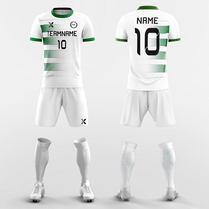 XTeamwear Soccer Uniforms Green / S Striped - Custom Soccer Jerseys Kit Sublimated for Youth