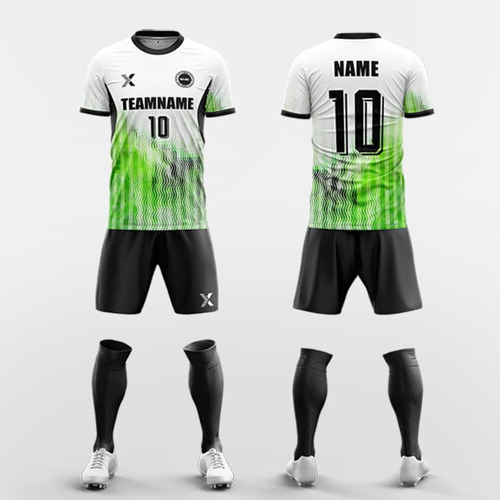 XTeamwear Soccer Uniforms green / S Water flows without form - Custom Soccer Jerseys Kit Sublimated for Team