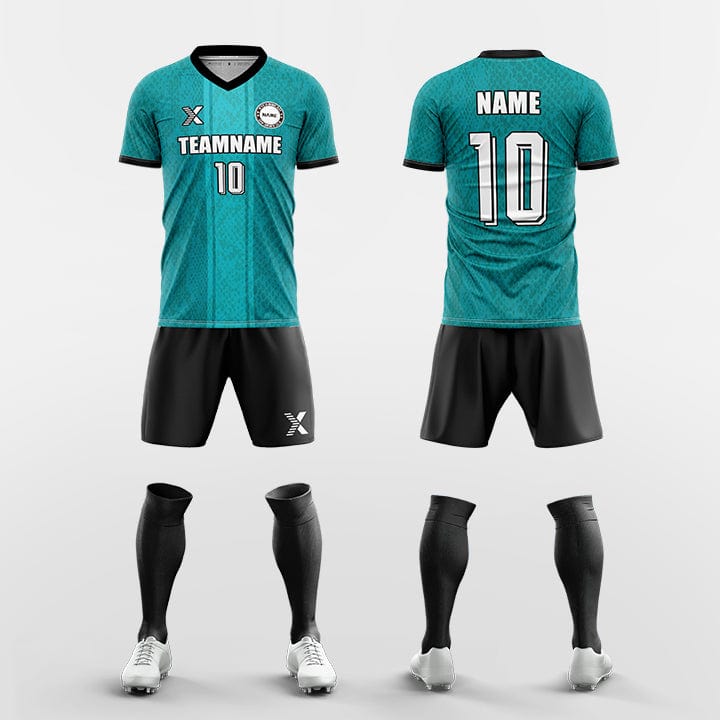 XTeamwear Soccer Uniforms green / S XTeamwear Custom Soccer Kit – Snake Texture Crew Neck Jersey Set