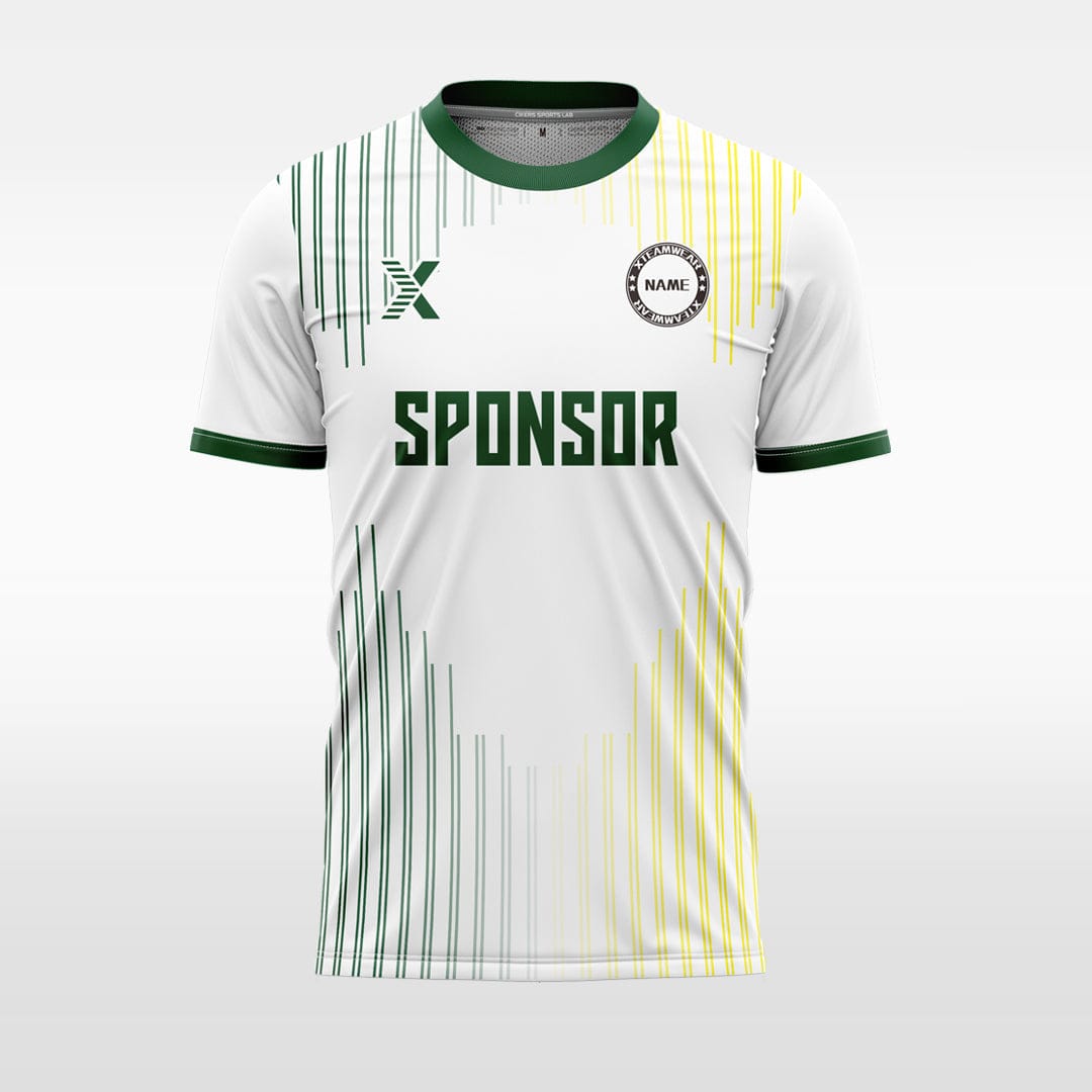 XTeamwear Soccer Uniforms green-yellow / S Two-color vertical stripes - Custom Design Soccer Jersey for Men Sublimation
