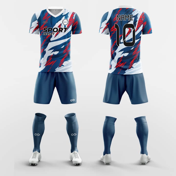 XTeamwear Soccer Uniforms Grey-blue / S Mountain - Custom Sublimation Short Sleeve Soccer Kits