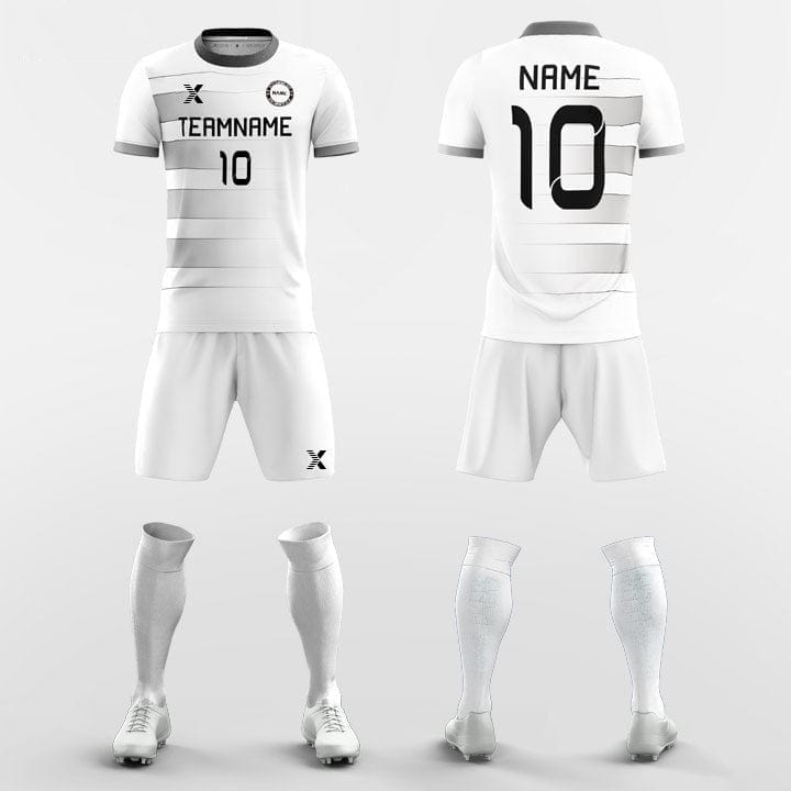 XTeamwear Soccer Uniforms Grey / S Striped - Custom Soccer Jerseys Kit Sublimated for Youth