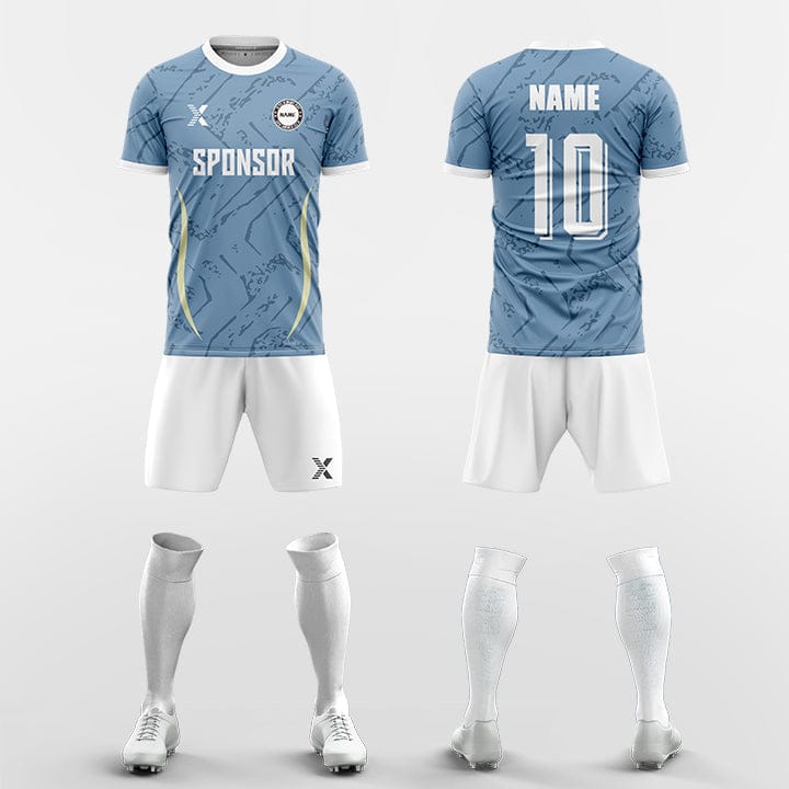 XTeamwear Soccer Uniforms grey / S Two crescent-shaped - Custom Soccer Jerseys Kit Sublimated for Team