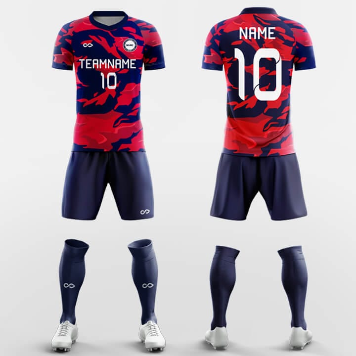 XTeamwear Soccer Uniforms Navy Blue / S Blood - Custom Soccer Jerseys Kit Sublimated for Team FT260113S