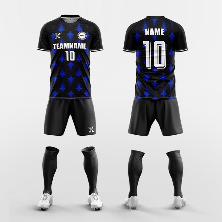 XTeamwear Soccer Uniforms Navy / S Four Pointed Star - Custom Soccer Jerseys Kit Sublimated Design