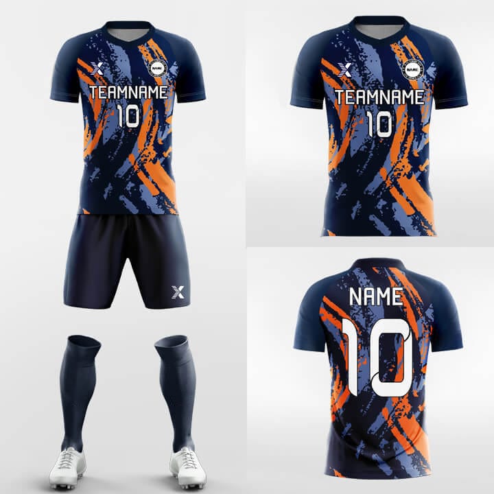XTeamwear Soccer Uniforms Orange Beach - Custom Soccer Jerseys Kit Sublimated Design