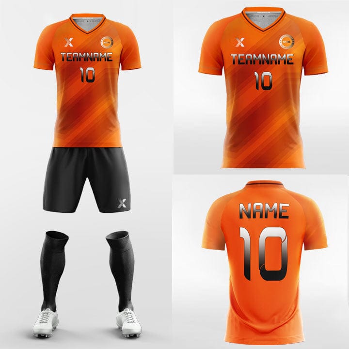 XTeamwear Soccer Uniforms Orange Light - Custom Soccer Jerseys Kit Sublimated for Academy