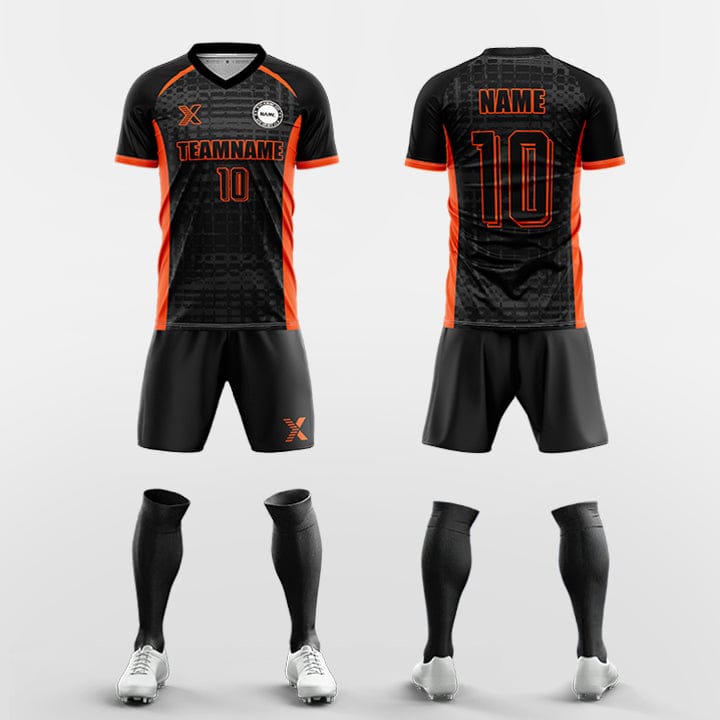 XTeamwear Soccer Uniforms orange / S Grid Quick - Custom Soccer Jerseys Kit Sublimated for Team
