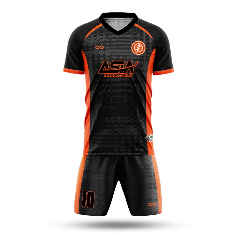 XTeamwear Soccer Uniforms orange / S Grid Ruins - Custom Soccer Jerseys Kit Sublimated for Team - WS204GCGX3