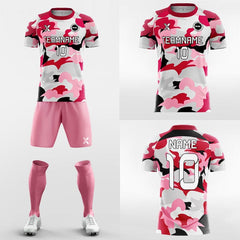XTeamwear Soccer Uniforms Pink Camouflage - Custom Soccer Jerseys Kit Sublimated Design