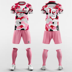 XTeamwear Soccer Uniforms Pink Camouflage - Custom Soccer Jerseys Kit Sublimated Design