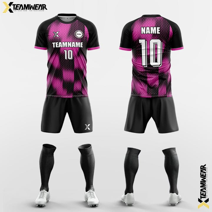 XTeamwear Soccer Uniforms Pink / S diamond check camouflage - Custom Soccer Jerseys Kit Sublimated for Team