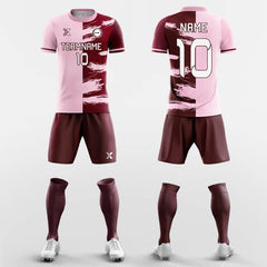 XTeamwear Soccer Uniforms Pink / S Half Splicing - Custom Soccer Jerseys Kit Sublimated for Team FT260307S