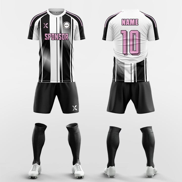 XTeamwear Soccer Uniforms pink / S Three lines across the waist - Custom Soccer Jerseys Kit Sublimated for Team