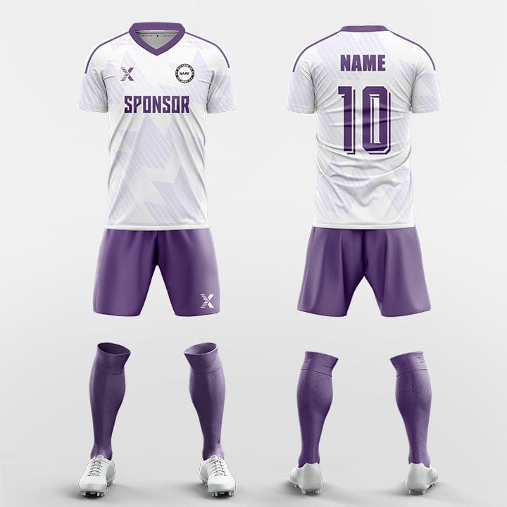 XTeamwear Soccer Uniforms purple / S Light-colored geometric gradient - Custom Soccer Jerseys Kit Sublimated for Team