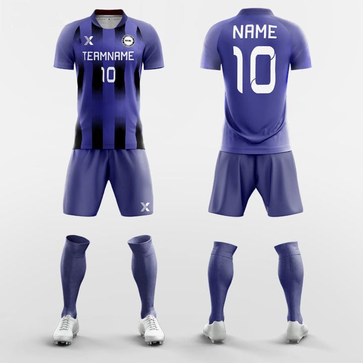 XTeamwear Soccer Uniforms Purple / S Stripe - Custom Soccer Jerseys Kit Sublimated for Club