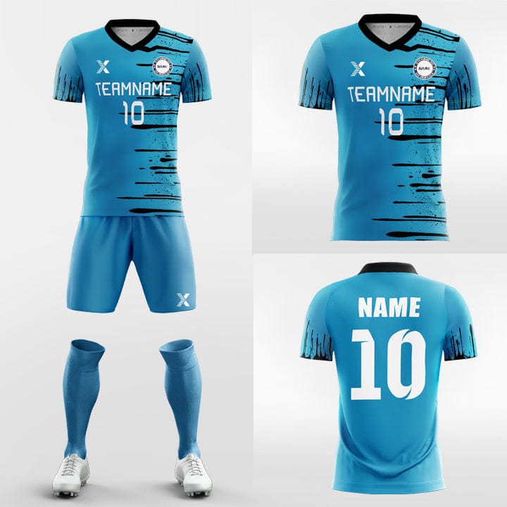 XTeamwear Soccer Uniforms Rain Drop - Custom Soccer Jerseys Kit Sublimated Design