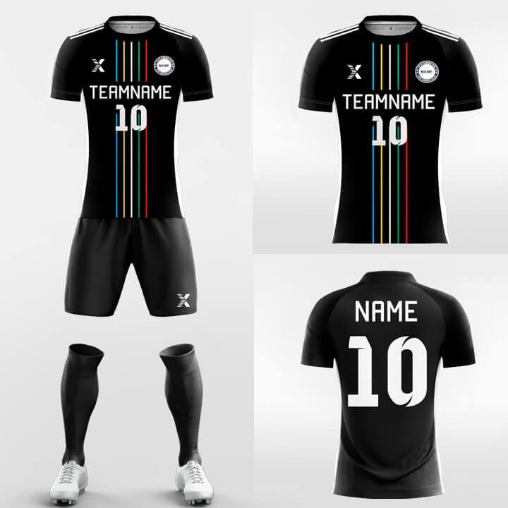 XTeamwear Soccer Uniforms Rainbow Line - Custom Soccer Jerseys Kit Sublimated Design