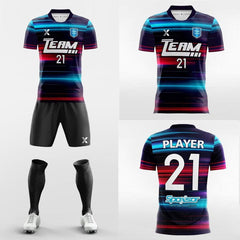 XTeamwear Soccer Uniforms Rainbow Striped - Custom Soccer Jerseys Kit Sublimated for League