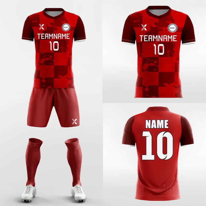 XTeamwear Soccer Uniforms Red Album - Custom Soccer Jerseys Kit Sublimated Design