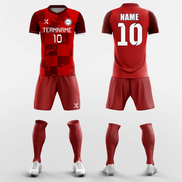 XTeamwear Soccer Uniforms Red Album - Custom Soccer Jerseys Kit Sublimated Design