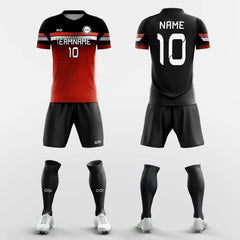 XTeamwear Soccer Uniforms Red&Black / S Black Gradient - Custom School Soccer Jerseys with Shorts Sublimated