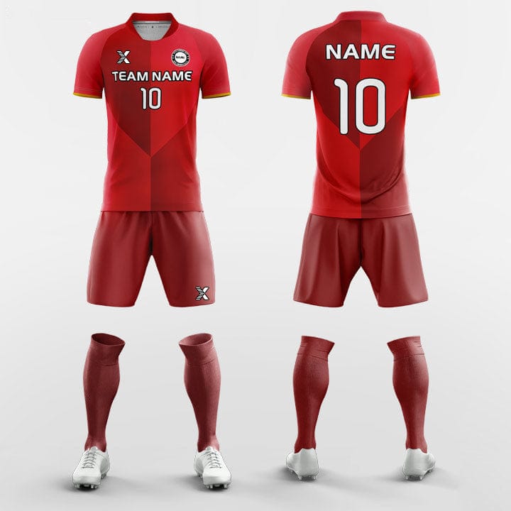 XTeamwear Soccer Uniforms Red Block - Custom Soccer Jerseys Kit Sublimated for University