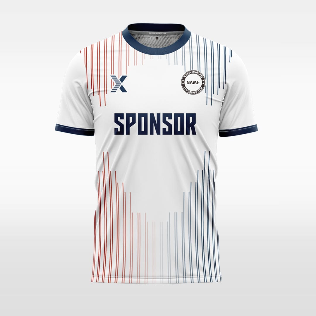XTeamwear Soccer Uniforms red-blue / S Two-color vertical stripes - Custom Design Soccer Jersey for Men Sublimation