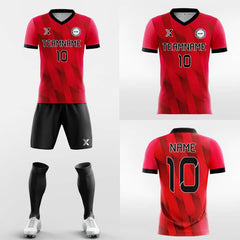 XTeamwear Soccer Uniforms Red Feather - Custom Soccer Jerseys Kit Sublimated Design