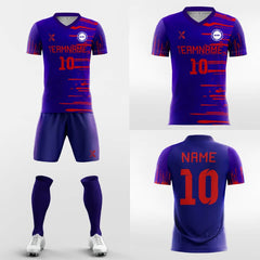 XTeamwear Soccer Uniforms Red Ink Stripe - Custom Soccer Jerseys Kit Sublimated Design