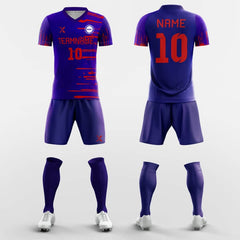 XTeamwear Soccer Uniforms Red Ink Stripe - Custom Soccer Jerseys Kit Sublimated Design