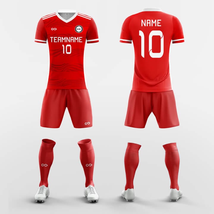 XTeamwear Soccer Uniforms Red / S Aura - Custom Soccer Jerseys Kit Sublimated Design